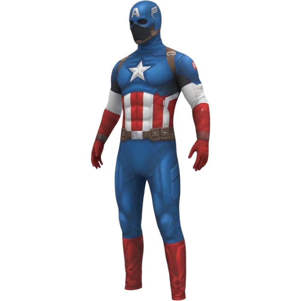 Marvel Captain America XL Full Body Spandex Costume Mens Superhero Cosplay Suit